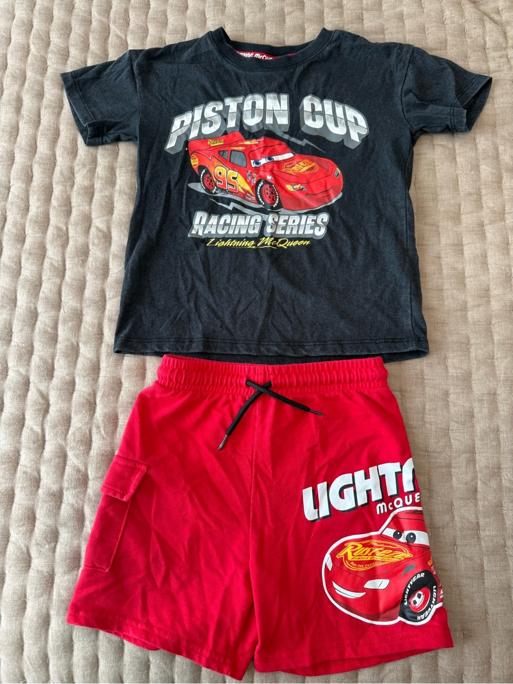 Pixar Cars Toddler Boy Short Sleeve Graphic Tee and Matching Shorts Set